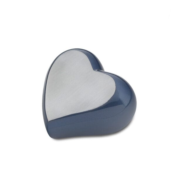 metaal urn hart blauw - mini urn