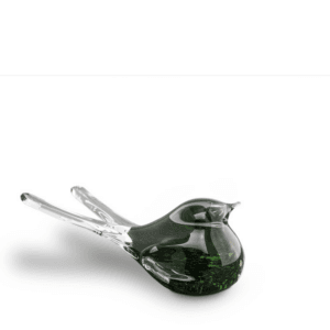 Mini urn glas - Vogeltje Donkergroen (klein)