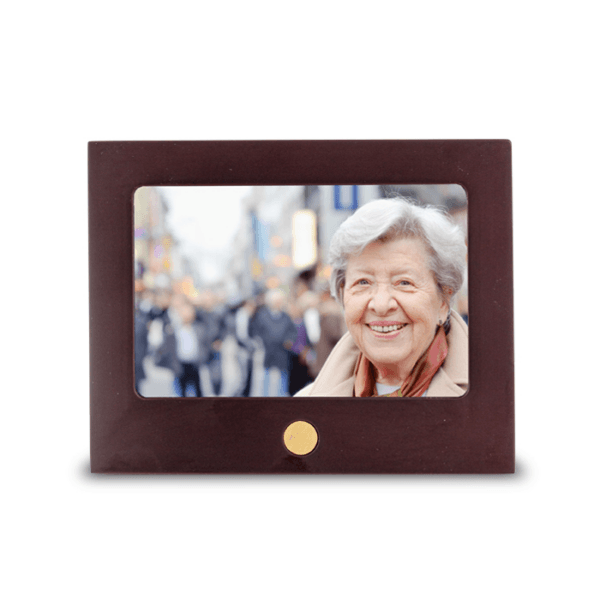 Urn met fotolijstje - MDF urn bordeauxrood