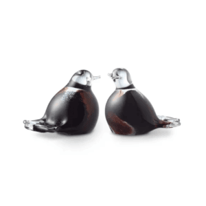 Vogel urn (glas) - Bruin-Wit-Zwart