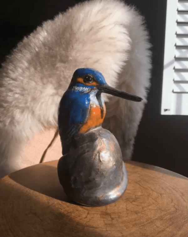 Vogel urn (keramiek) - Ijsvogel - Afbeelding 2