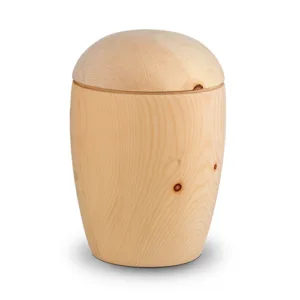 Houten urn van grenenhout, handgemaakt