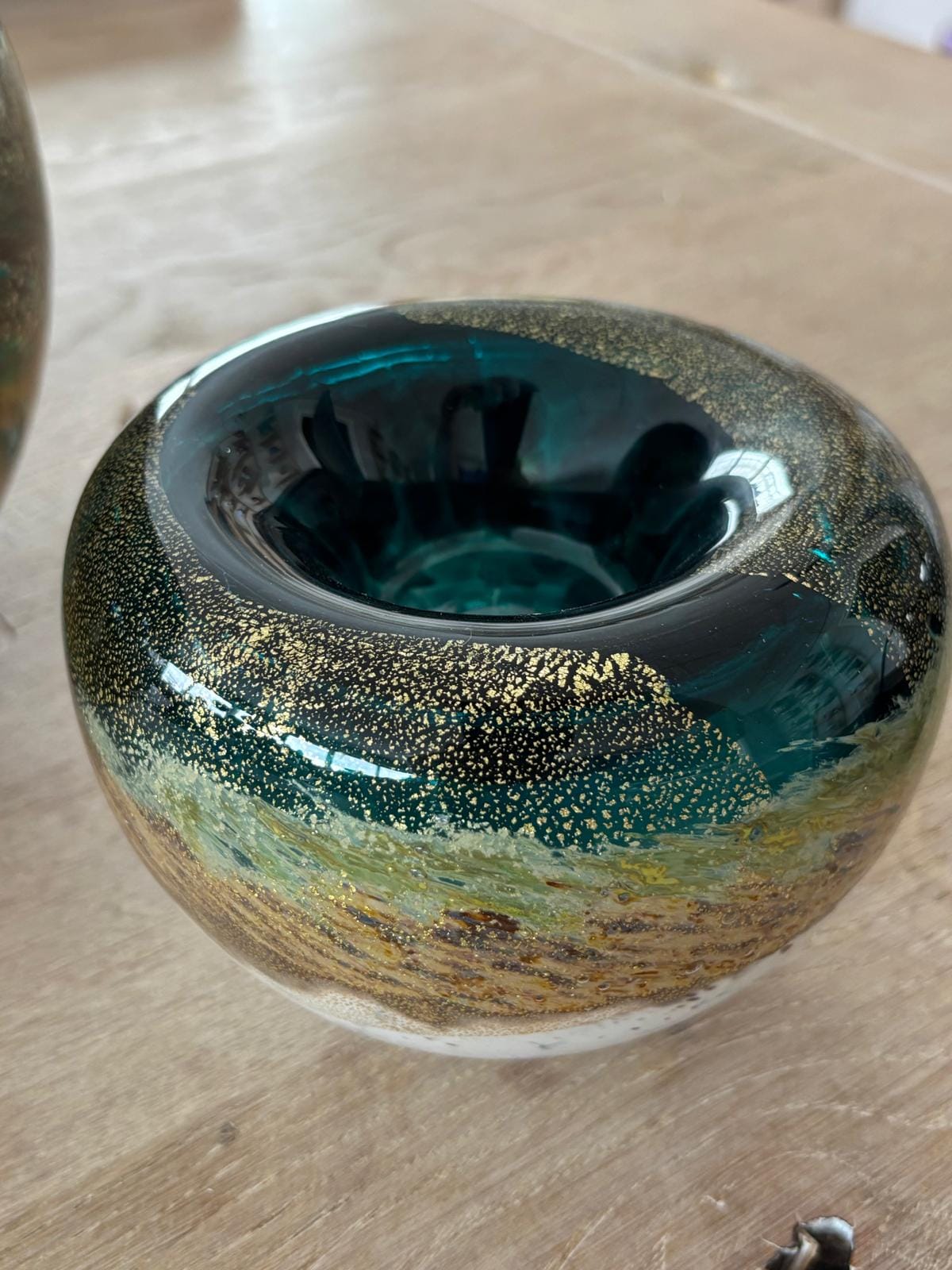 Glazen urn Turquoise - (Kaarshouder, 500ml) 2 Kaarshouder urn Turquoise