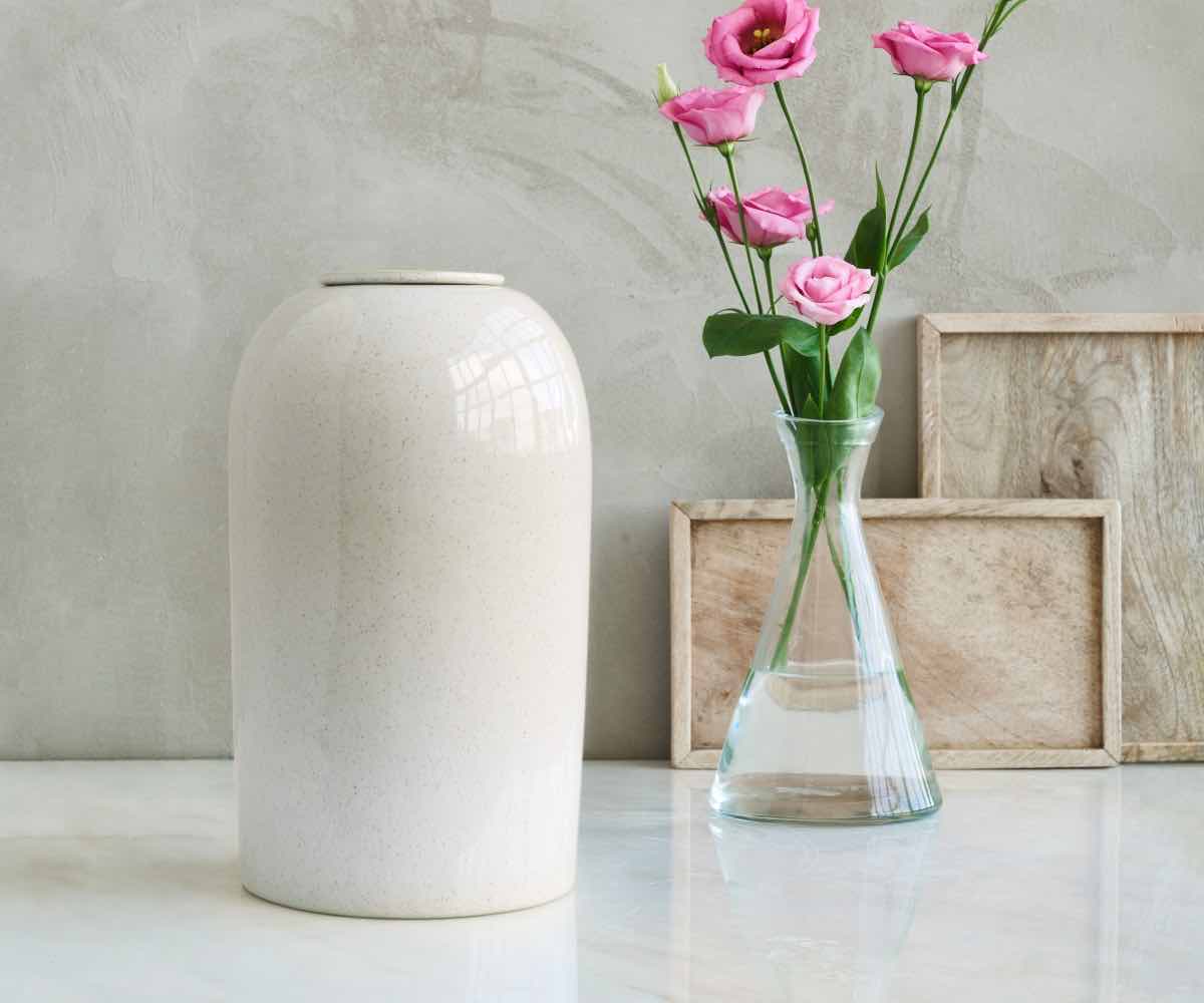 Keramische Urn Wit Aardetint - (Langwerpig) 2 Urn Wit keramiek Aardetint