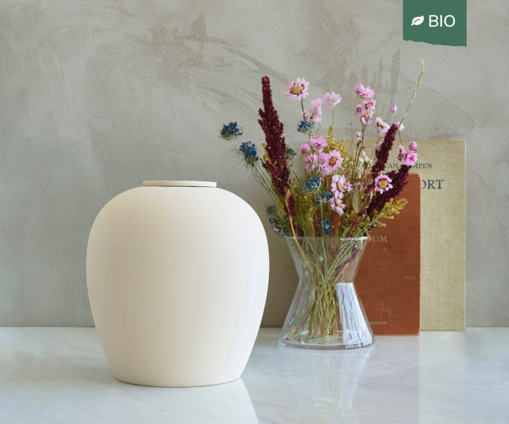 keramische urn Beige