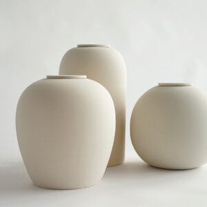 keramische urn Beige