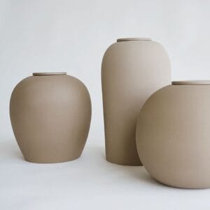 Keramische Urn Zandkleurig