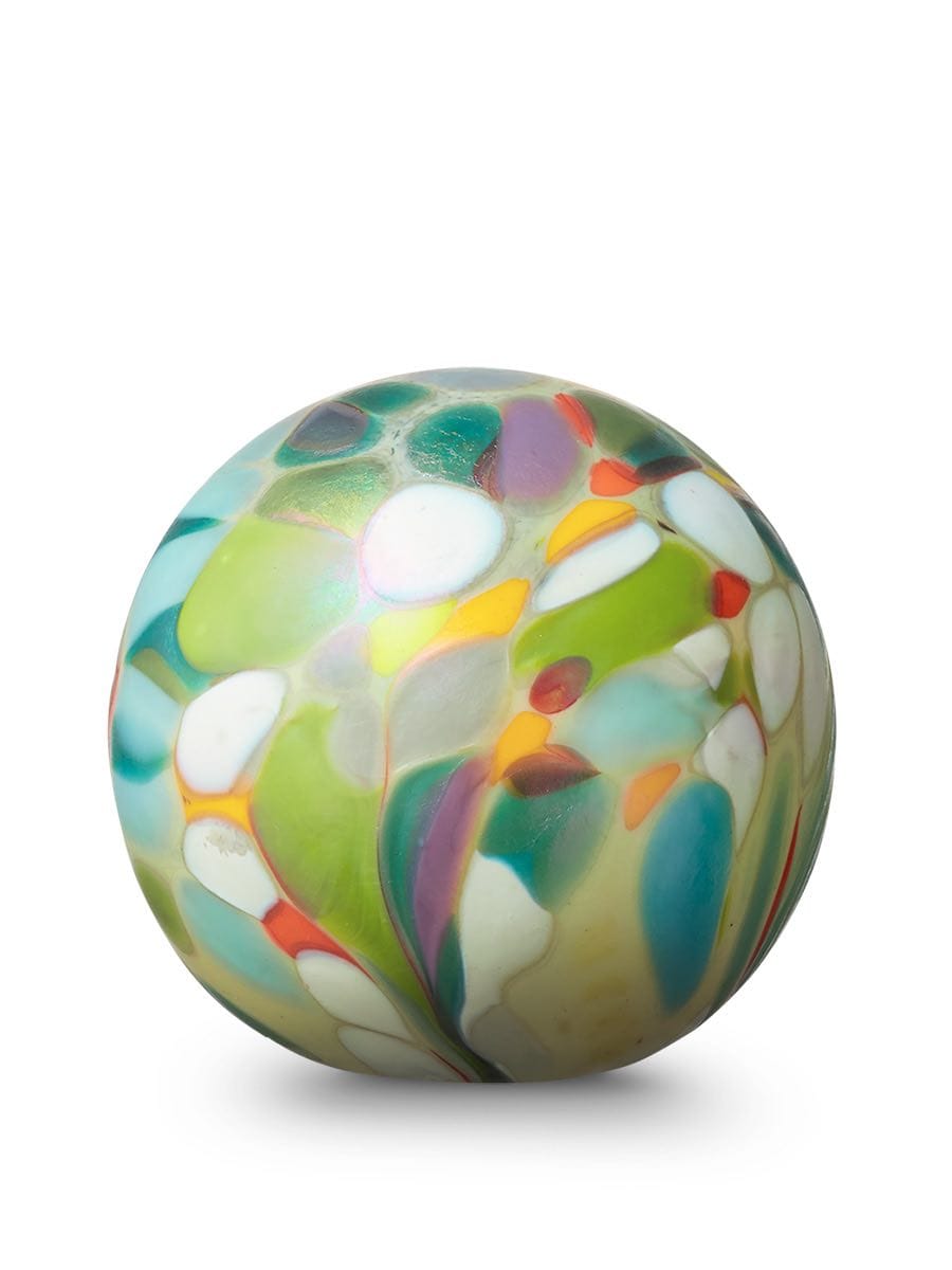 Glazen urn - Geel met kleurrijke stippen (Flowerfield) 5 Glazen urn - Geel met kleurijke stippen (Flowerfield) 100ml