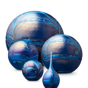 Glazen urn donkerblauw