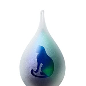 kleine dierenurn Groen blauw kat druppel