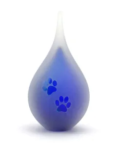 Dierenurn druppel blauw