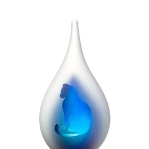 Dierenurn kat druppel blauw