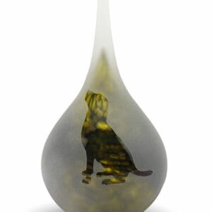 Glazen Dieren urn voor Hond druppel zittend medium