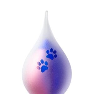 Dierenurn roze blauw druppel