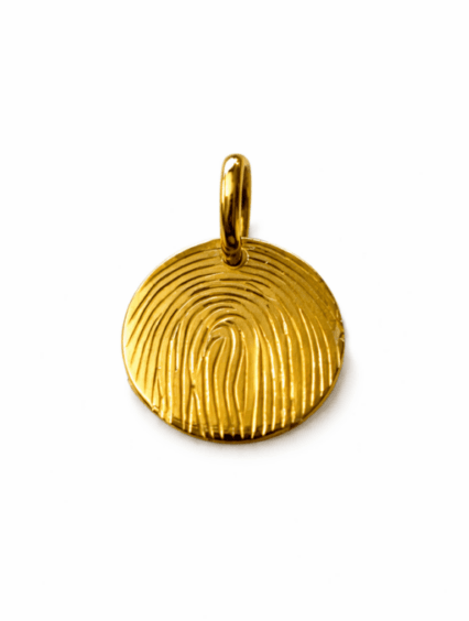 Gouden Hanger met Vingerafdruk (14 karaat goud, Rond) - Wetenschap 1 Vingerafdruksieraad goud Rond