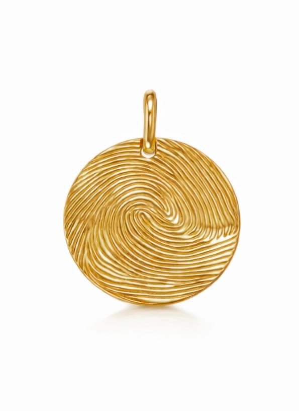 Gouden Hanger met Vingerafdruk (14k, Rond) 1 Vingerafdruksieraad goud Rond
