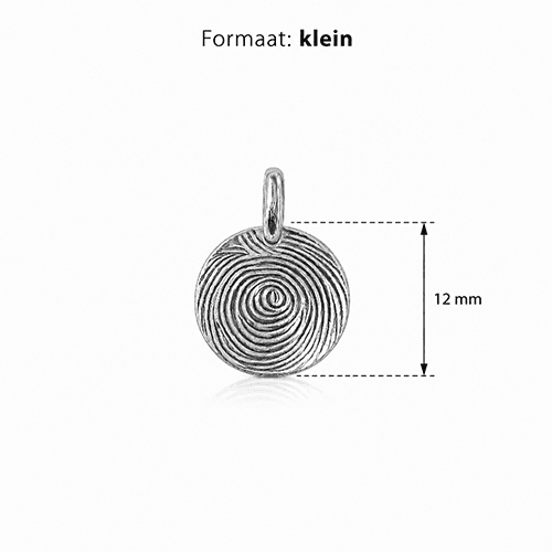 Zilveren hanger met vingerafdruk - Rondje - Wetenschap 3 hanger zilver rond klein