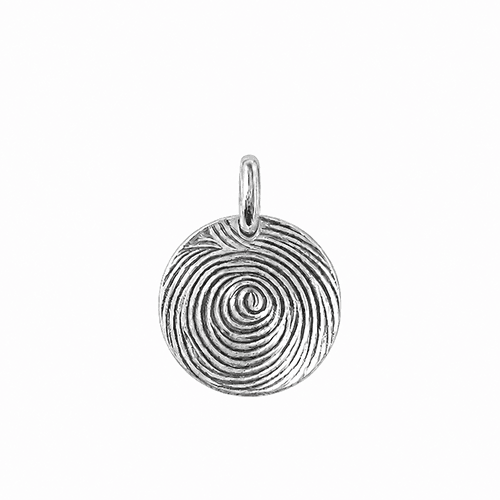 Zilveren hanger met vingerafdruk - Rondje - Wetenschap 1 hanger zilver rond